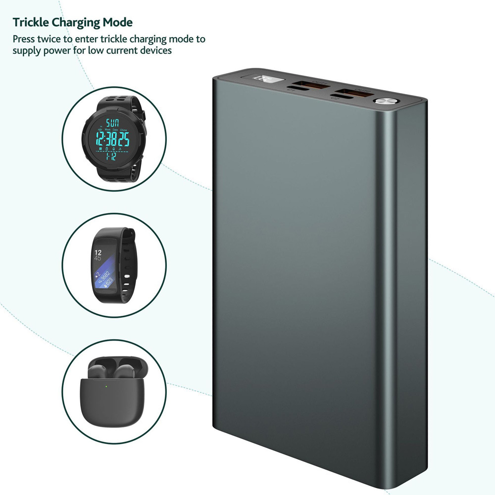 Portable 30000mah Aluminium Alloy Power Bank 20v 5a Usb C Pd Quick ...
