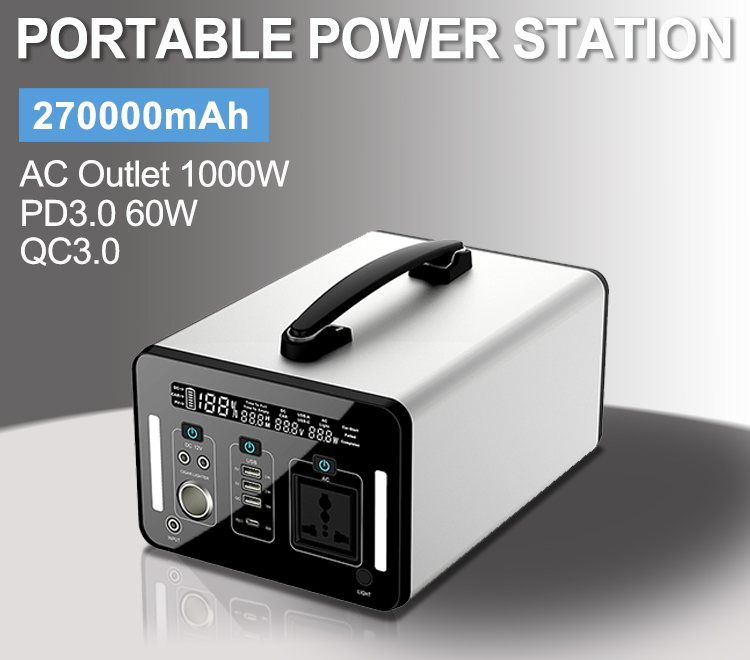 1000w lithium ion portable backup station for camping