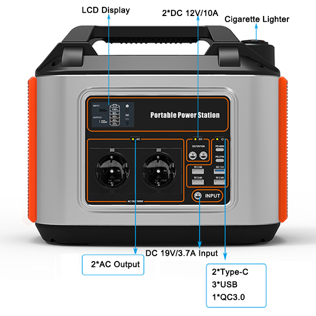 500w 110v High Capacity Portable Power Generator for Car Trips